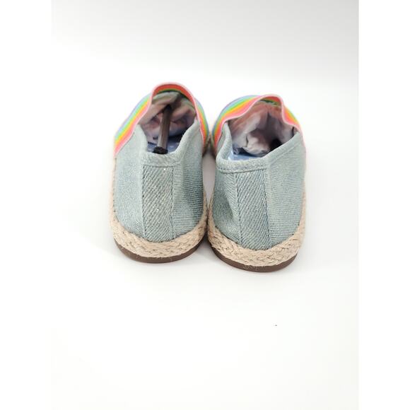 Report Kid Blue Denim Glitter Rainbow Slip-On Espadrilles - 13 - Picture 3 of 7